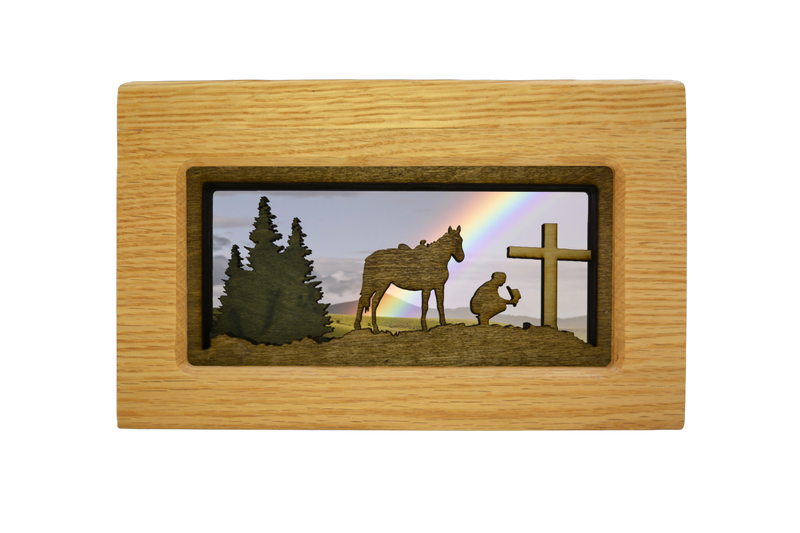 Beartooth Style in Oak with Praying Cowboy