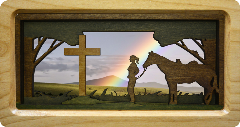 Cowgirl at the Cross with Background #10
