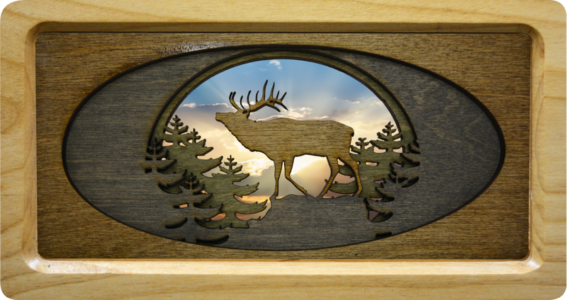 Oval Elk with Background #15
