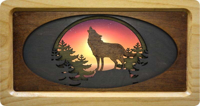 Oval Wolf with Background #9