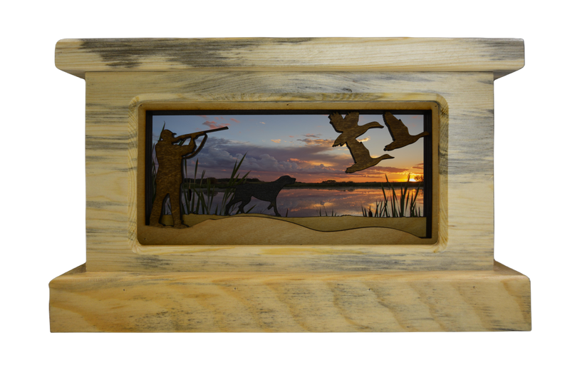 Pine Hills Style in Blue Pine with Duck Hunter