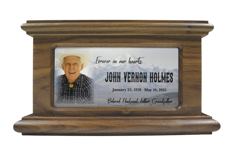 Snowcrest Style in Walnut with Custom Photo Panel