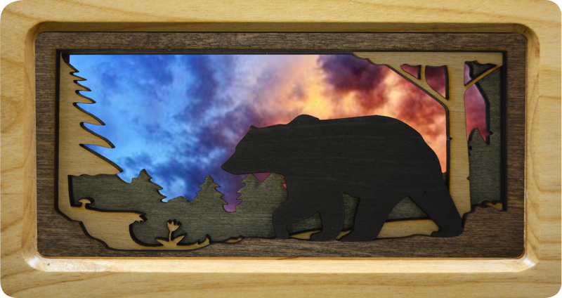 Black Bear in Square Frame with Background #2