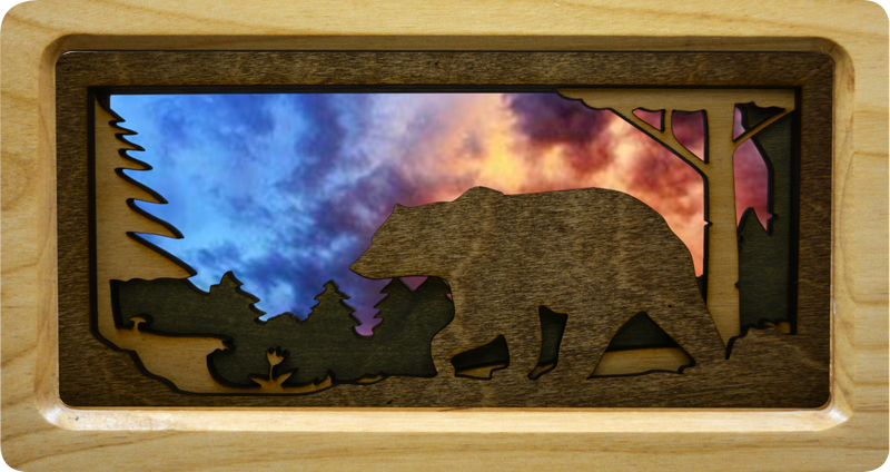Brown Bear in Square Frame with Background #2