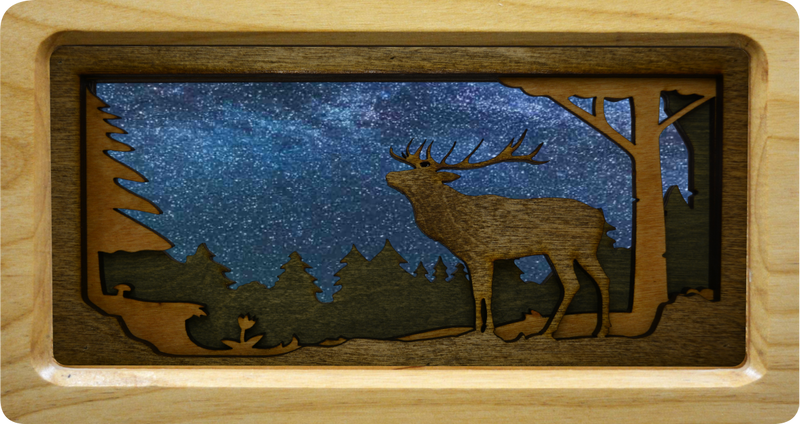 Elk in Square Frame with Background #1