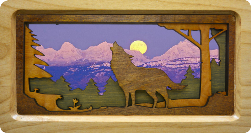 Wolf in Square Frame with Background #6